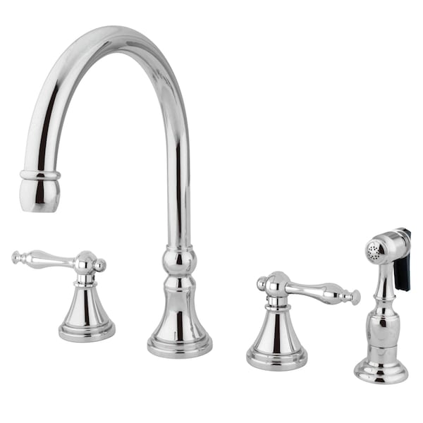 Widespread Kitchen Faucet, Polished Chrome
